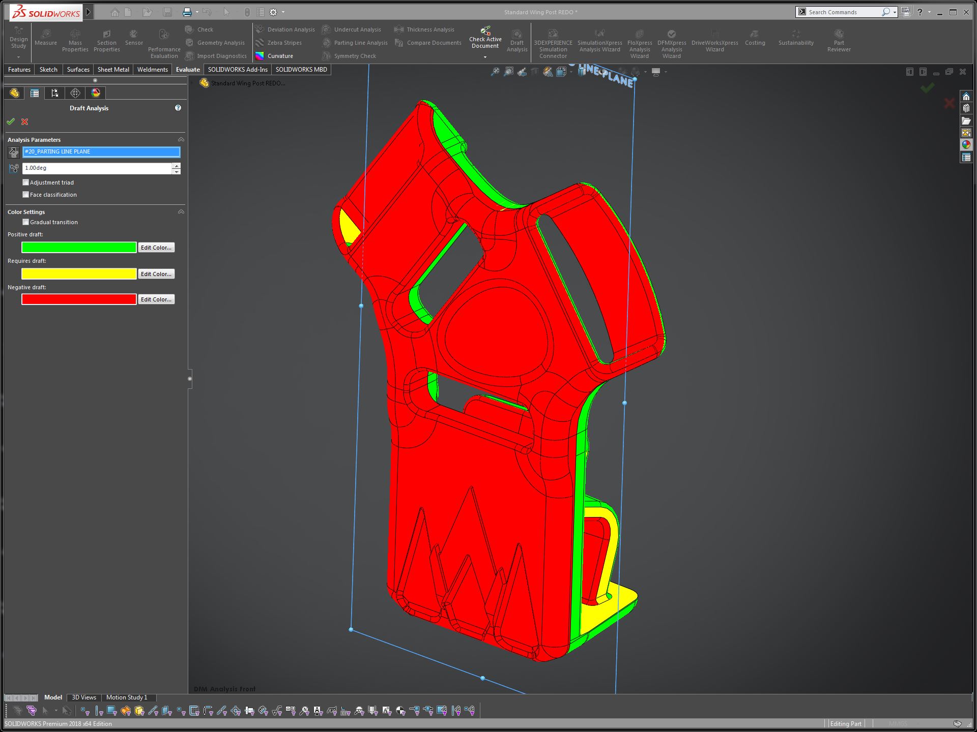 Luna Sandal Wing Post Solidworks Draft Analysis_Front View