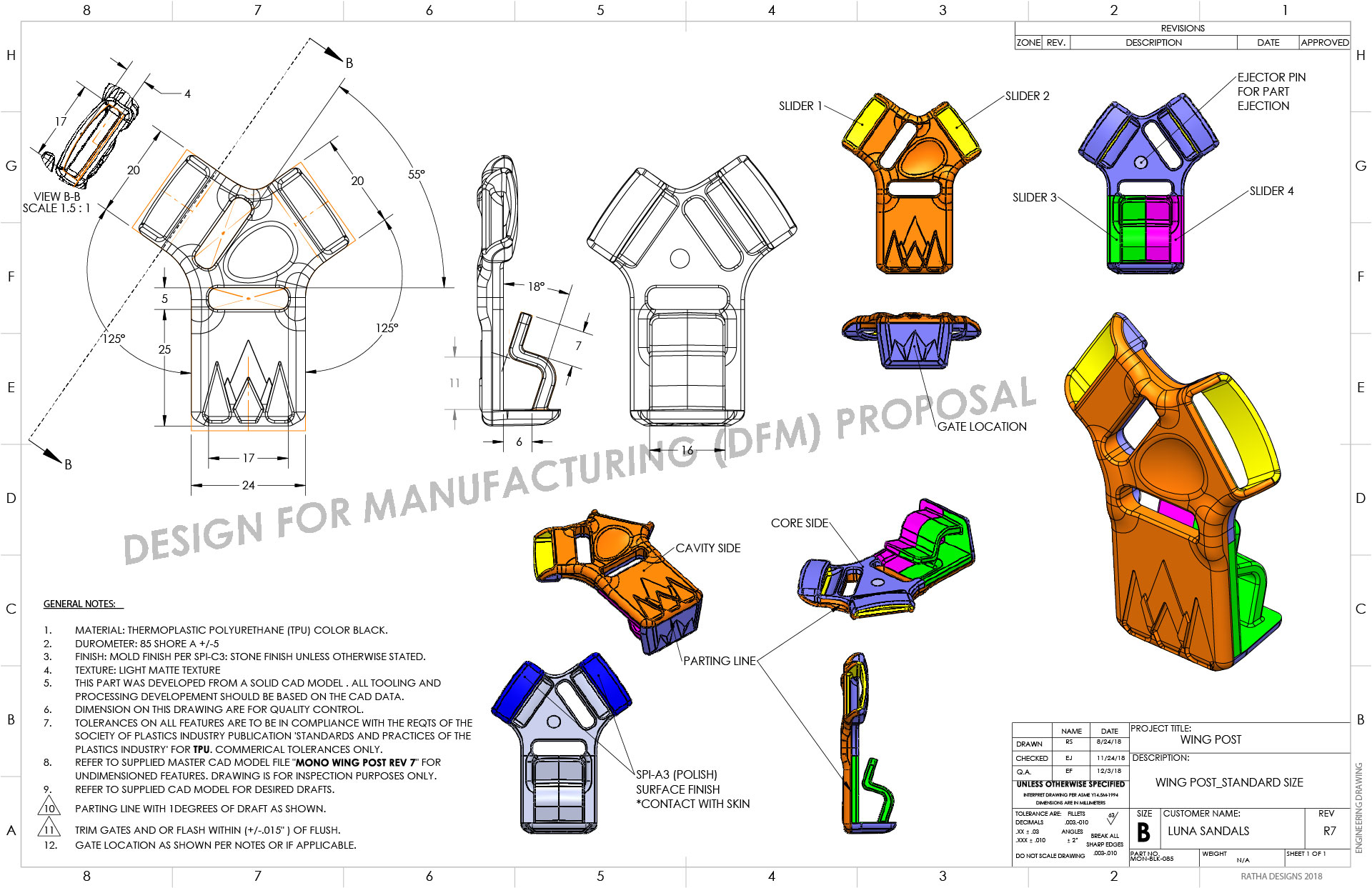 Luna Sandals-Wing-Post-Design-for-manufacturing-drawing