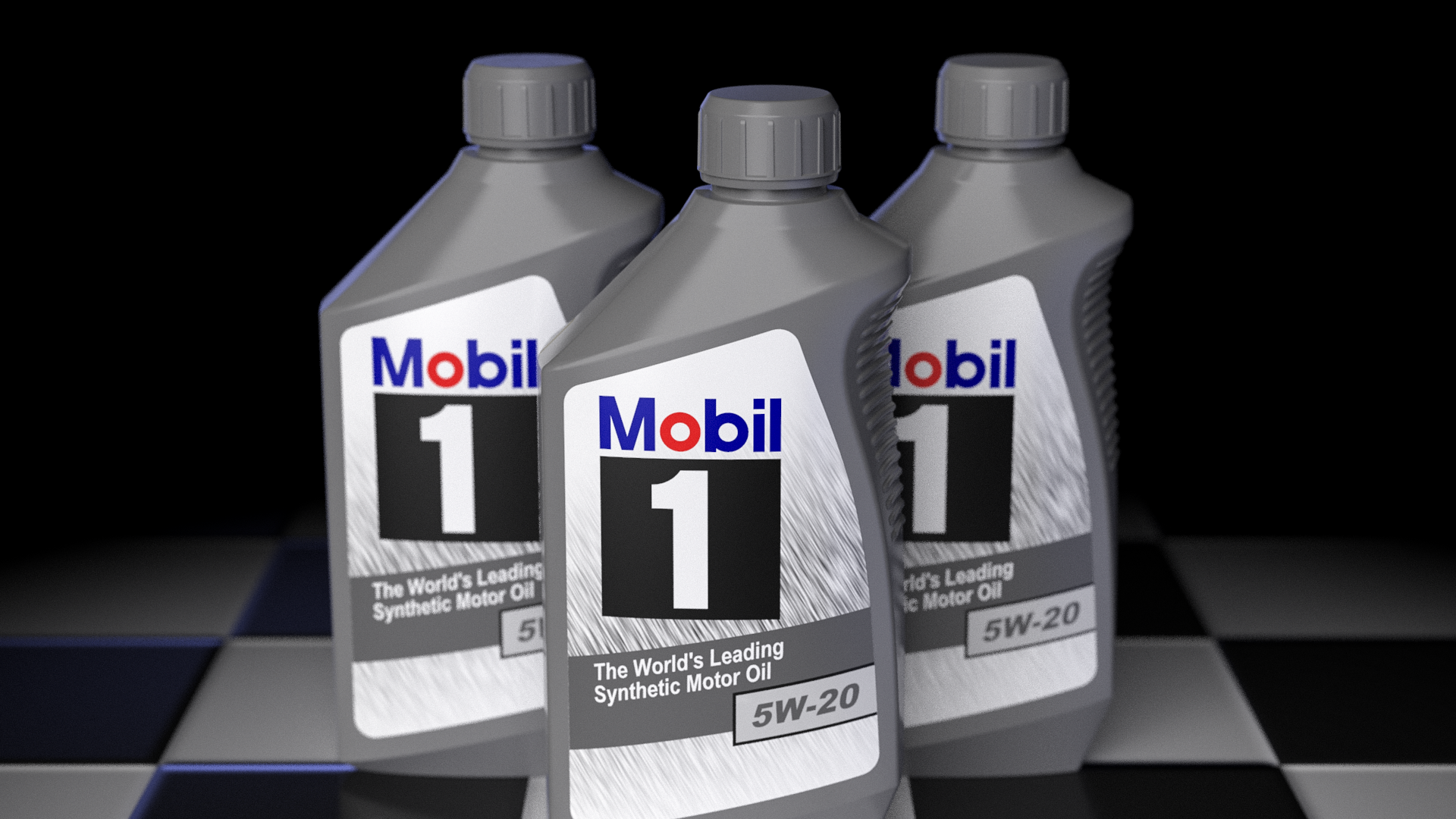 Mobil1 Bottle Solidworls CAD Model and Rendering