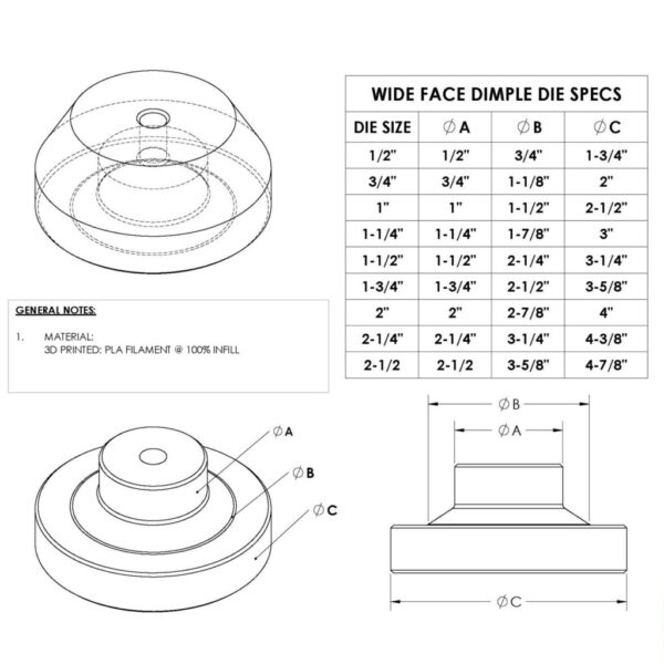 Wide-Face Dimple Dies - Print Your Own! - Image 2